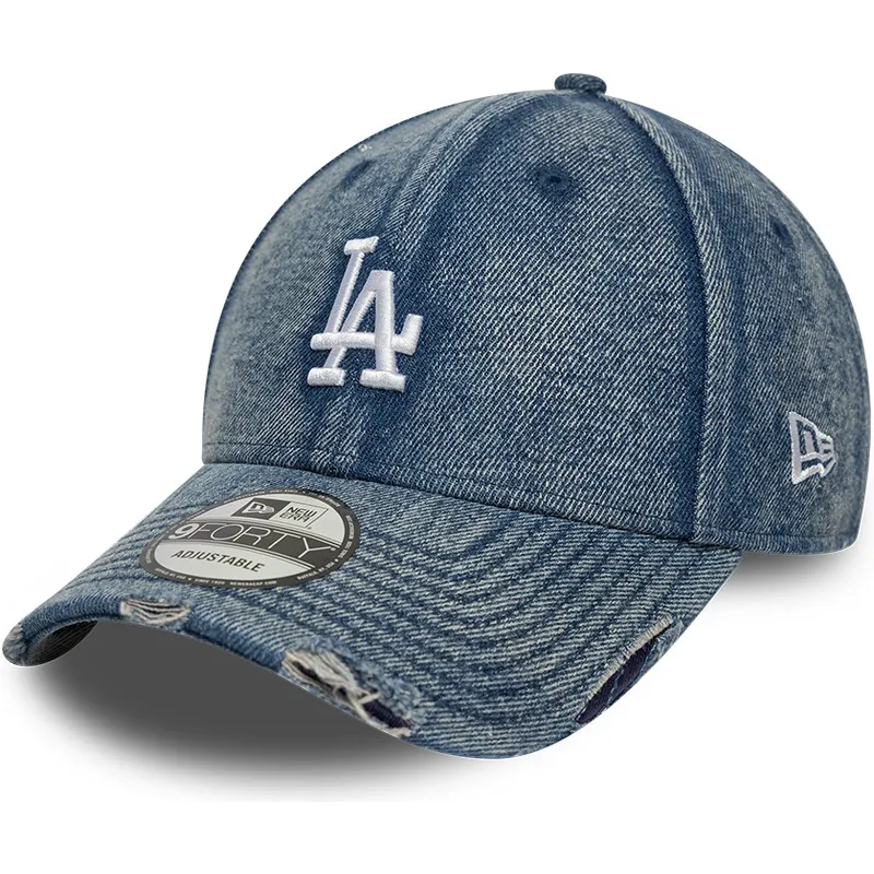 kapa-zaobljena-plava-podesiv-9forty-acid-wash-denim-los-angeles-dodgers-mlb-new-era