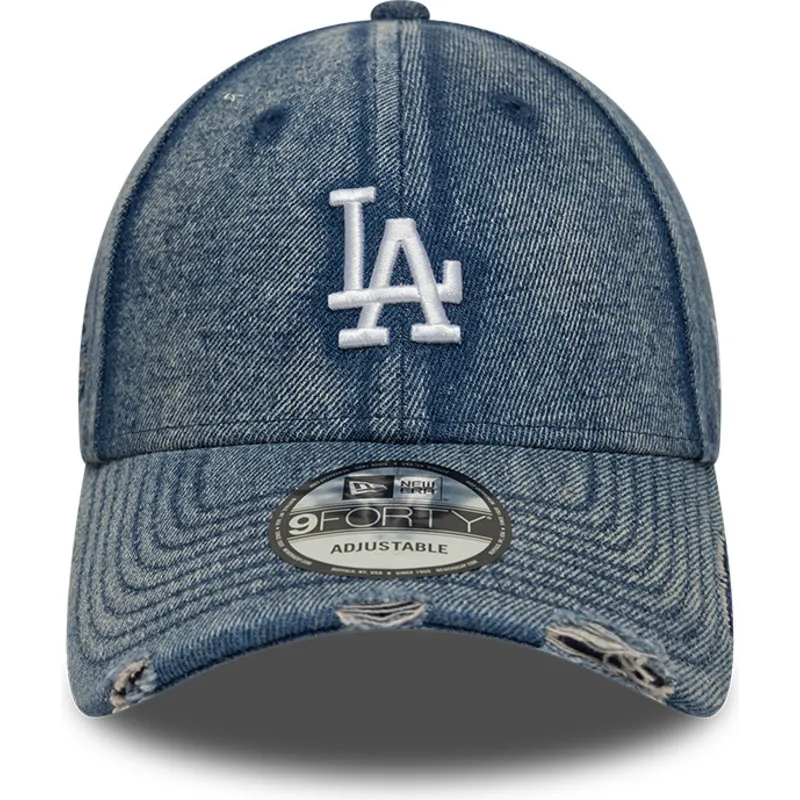 kapa-zaobljena-plava-podesiv-9forty-acid-wash-denim-los-angeles-dodgers-mlb-new-era