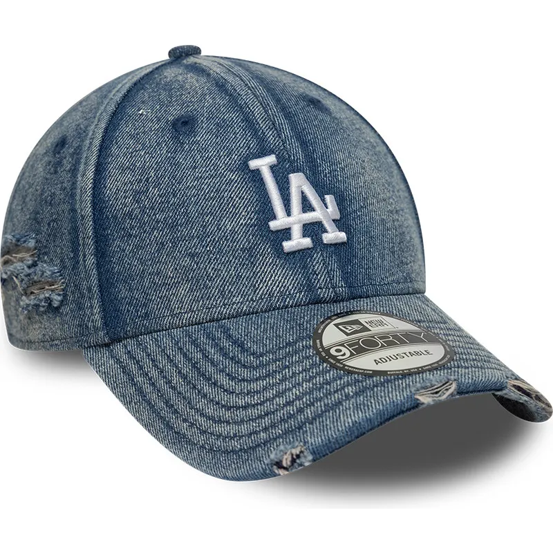kapa-zaobljena-plava-podesiv-9forty-acid-wash-denim-los-angeles-dodgers-mlb-new-era