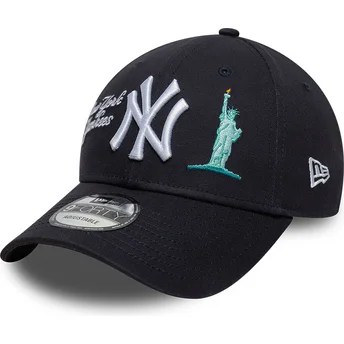 Kape zaobljena mornarsko plava podesiva traka 9FORTY City Icon New York Yankees MLB New Era
