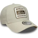 new-era-curved-brim-e-frame-patch-linen-beige-snapback-cap