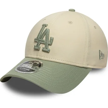 Cap zaobljena beige snapback 9FORTY M-Crown Side Script Los Angeles Dodgers MLB New Era