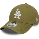 kape-zaobljena-zelena-snapback-9forty-m-crown-linen-los-angeles-dodgers-mlb-new-era