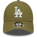 kape-zaobljena-zelena-snapback-9forty-m-crown-linen-los-angeles-dodgers-mlb-new-era
