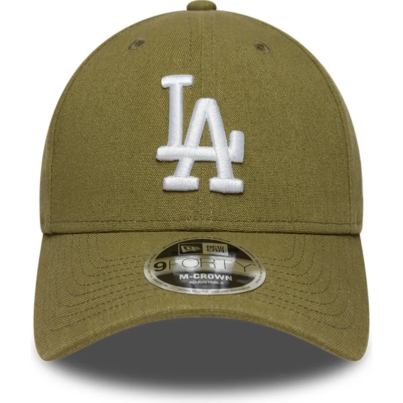 kape-zaobljena-zelena-snapback-9forty-m-crown-linen-los-angeles-dodgers-mlb-new-era