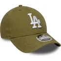 kape-zaobljena-zelena-snapback-9forty-m-crown-linen-los-angeles-dodgers-mlb-new-era