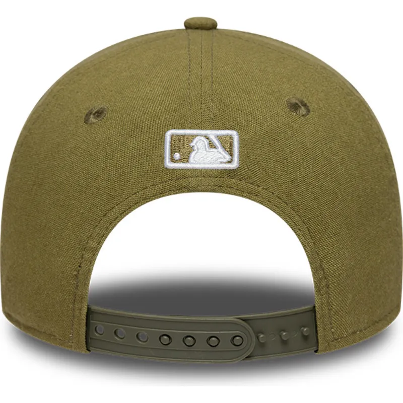 kape-zaobljena-zelena-snapback-9forty-m-crown-linen-los-angeles-dodgers-mlb-new-era
