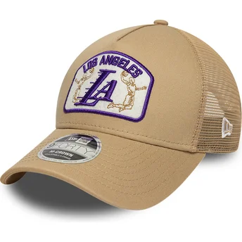 Cap zaobljena beige snapback 9FORTY M-Crown A Frame Los Angeles Lakers NBA New Era