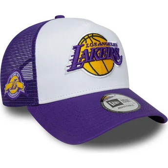 Kapa zaobljena ljubičasta snapback A Frame Side Patch Los Angeles Lakers NBA New Era