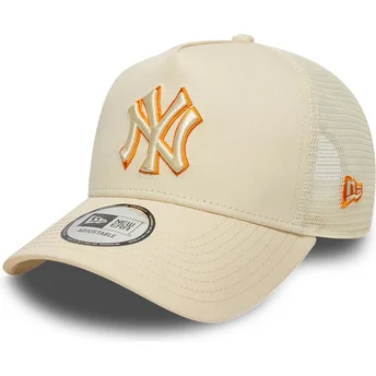 Cap zaobljena beige snapback A Frame Outline New York Yankees MLB New Era