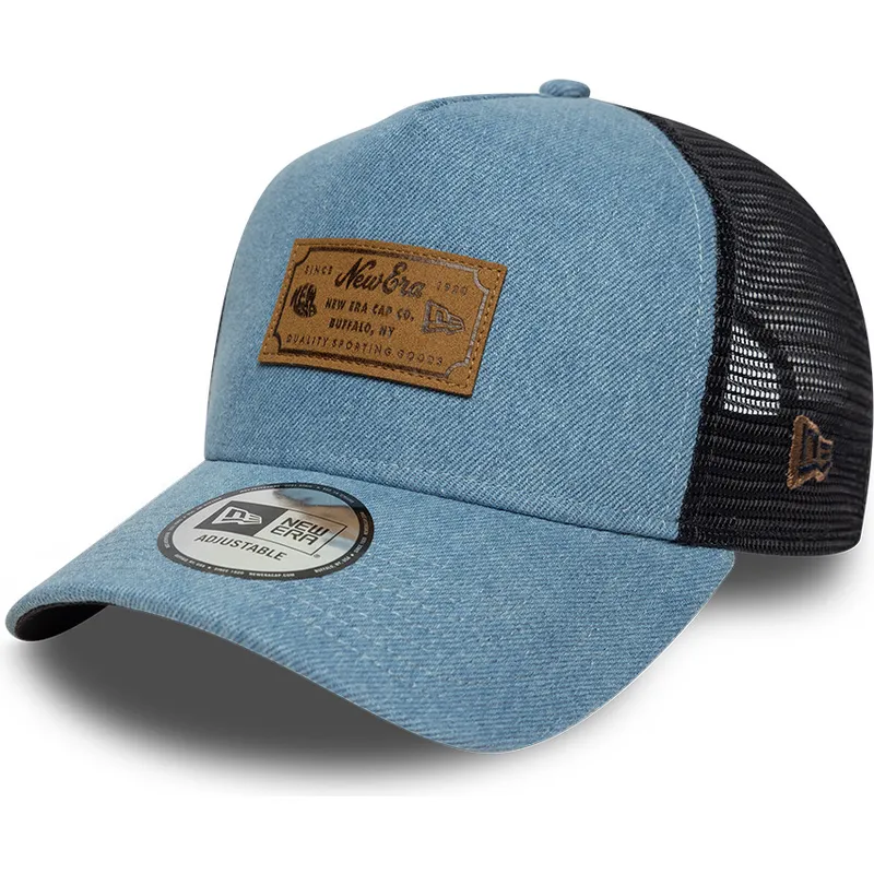 kapa-zaobljena-plava-snapback-a-frame-denim-leather-patch-new-era kapa-zaobljena-plava-snapback-a-frame-denim-leather-patch-new-era