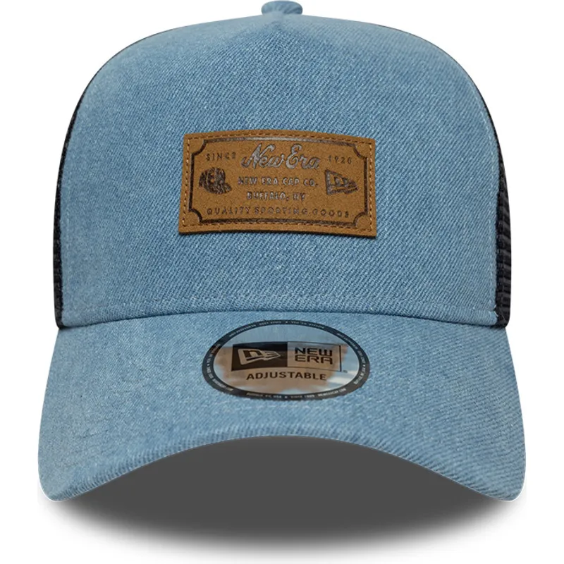 kapa-zaobljena-plava-snapback-a-frame-denim-leather-patch-new-era kapa-zaobljena-plava-snapback-a-frame-denim-leather-patch-new-era