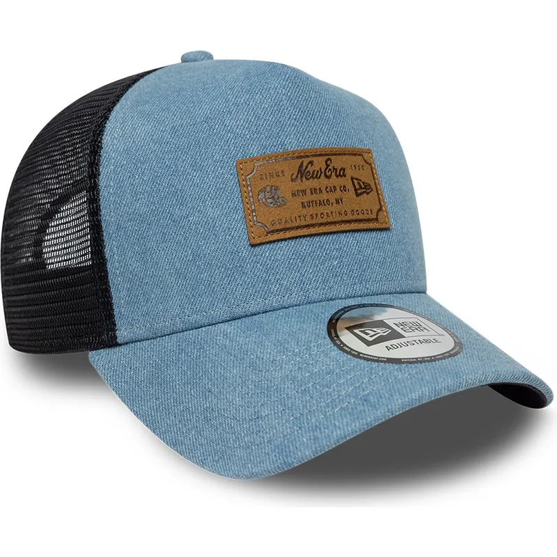kapa-zaobljena-plava-snapback-a-frame-denim-leather-patch-new-era kapa-zaobljena-plava-snapback-a-frame-denim-leather-patch-new-era