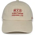 homenage-curved-brim-ny-dreams-just-kids-the-90s-beige-adjustable-cap