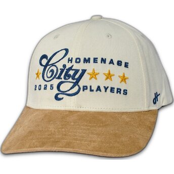 Kapa zaobljena kaki snapback marrón Suede Players Sport The Ball Homenage