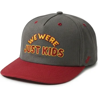Homenage Curved Brim Just Kids The Retro Grey and Red Snapback Cap