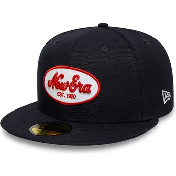 Kapa ravna mornarsko plava prilagođena 59FIFTY Oval Patch New Era