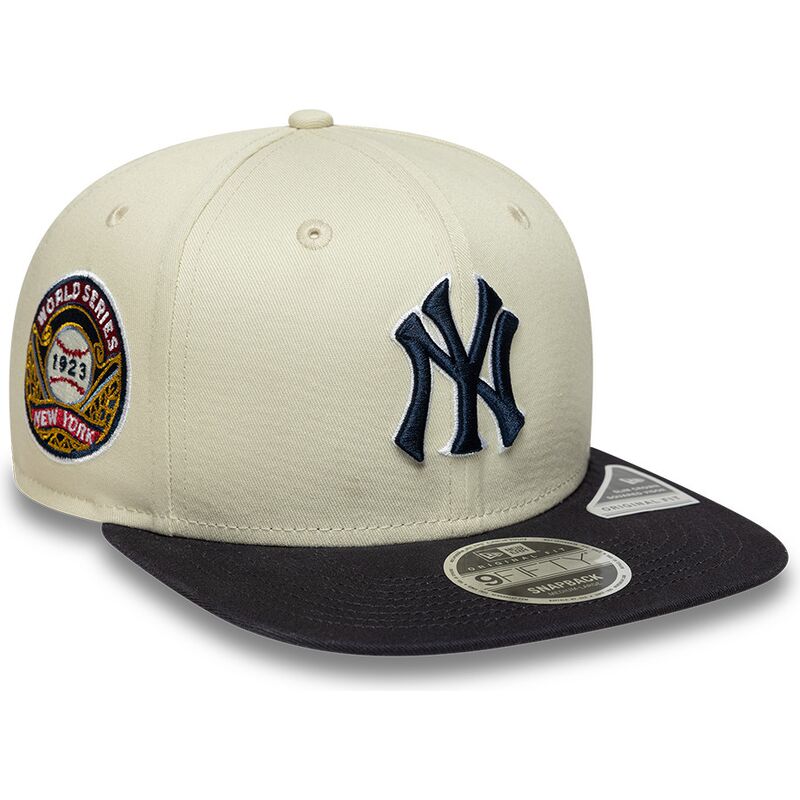 new-era-flat-brim-navy-blue-logo-9fifty-original-fit-world-series-new-york-yankees-mlb-beige-snapback-cap