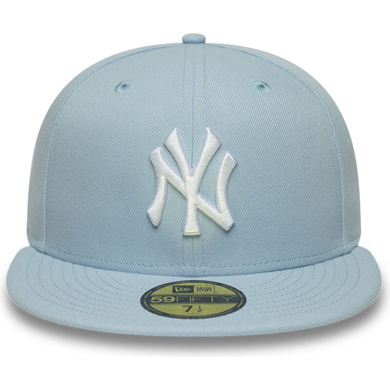 new-era-flat-brim-59fifty-league-essential-new-york-yankees-mlb-light-blue-fitted-cap