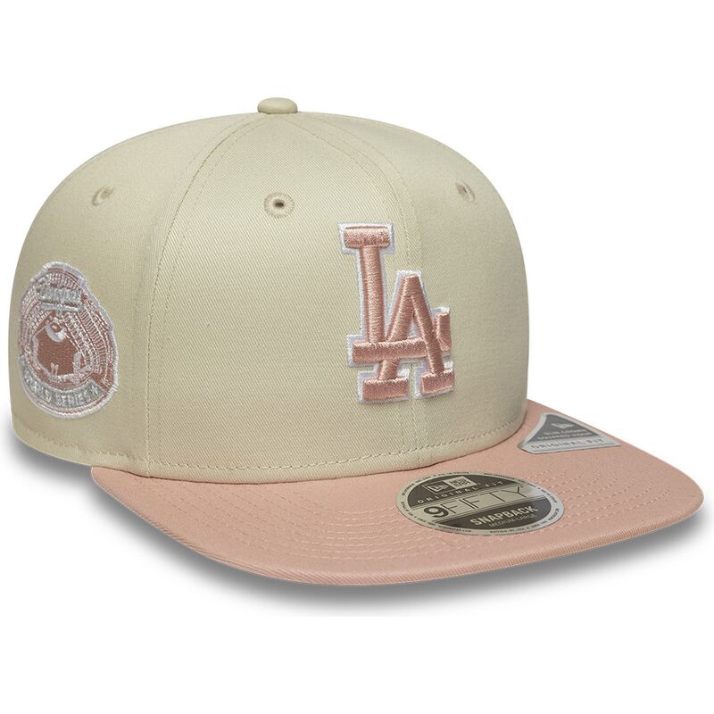 cap-ravna-beige-snapback-rosa-9fifty-original-fit-world-series-patch-los-angeles-dodgers-mlb-new-era
