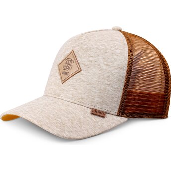 Djinns HFT ColourMelange Beige and Brown Trucker Hat