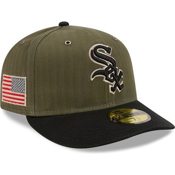Kape zaobljena zelena prilagođen 59FIFTY Pre-Curved American Herringbone Chicago White Sox MLB New Era