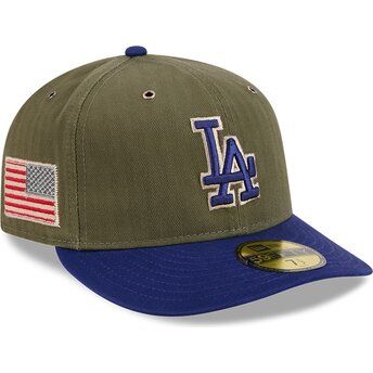 Kape zaobljena zelena prilagođen 59FIFTY Pre-Curved American Herringbone Los Angeles Dodgers MLB New Era