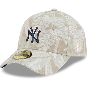 Cap zaobljena beige ajustada 59FORTY A Frame Leafy Palm New York Yankees MLB New Era