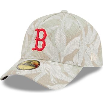 Cap zaobljena beige ajustada 59FORTY A Frame Leafy Palm Boston Red Sox MLB New Era