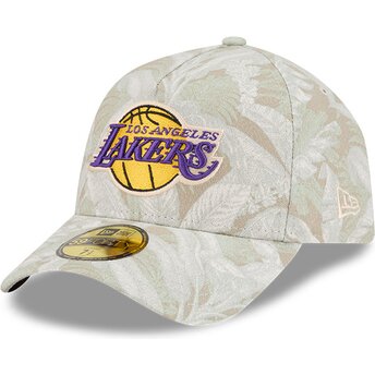 Cap zaobljena beige ajustada 59FORTY A Frame Leafy Palm Los Angeles Lakers NBA New Era
