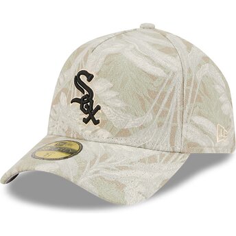 Cap zaobljena beige ajustada 59FORTY A Frame Leafy Palm Chicago White Sox MLB New Era