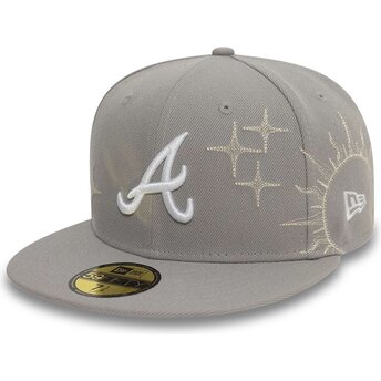 New Era Flat Brim 59FIFTY Zodiac Atlanta Braves MLB Grey...