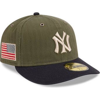 Kape zaobljena zelena prilagođen 59FIFTY Pre-Curved American Herringbone New York Yankees MLB New Era
