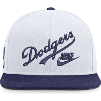 Kapa ravna bijela snapback Cooperstown Dri-Fit Pro Structured Square Bill Los Angeles Dodgers MLB Nike