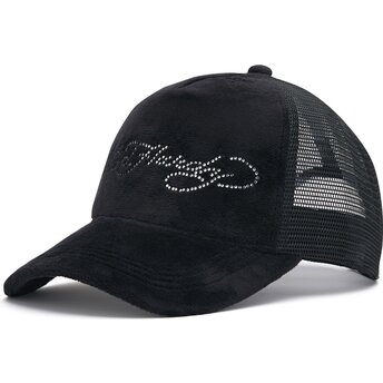 Kapa zaobljena crna snapback Core Silver Diamante Velour Ed Hardy