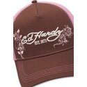 kapa-zaobljena-smeda-snapback-rosa-skull-and-roses-ed-hardy