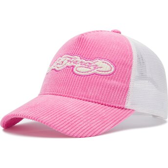 Kapa zaobljena ružičasta snapback Embroidery Applique Cord Ed Hardy