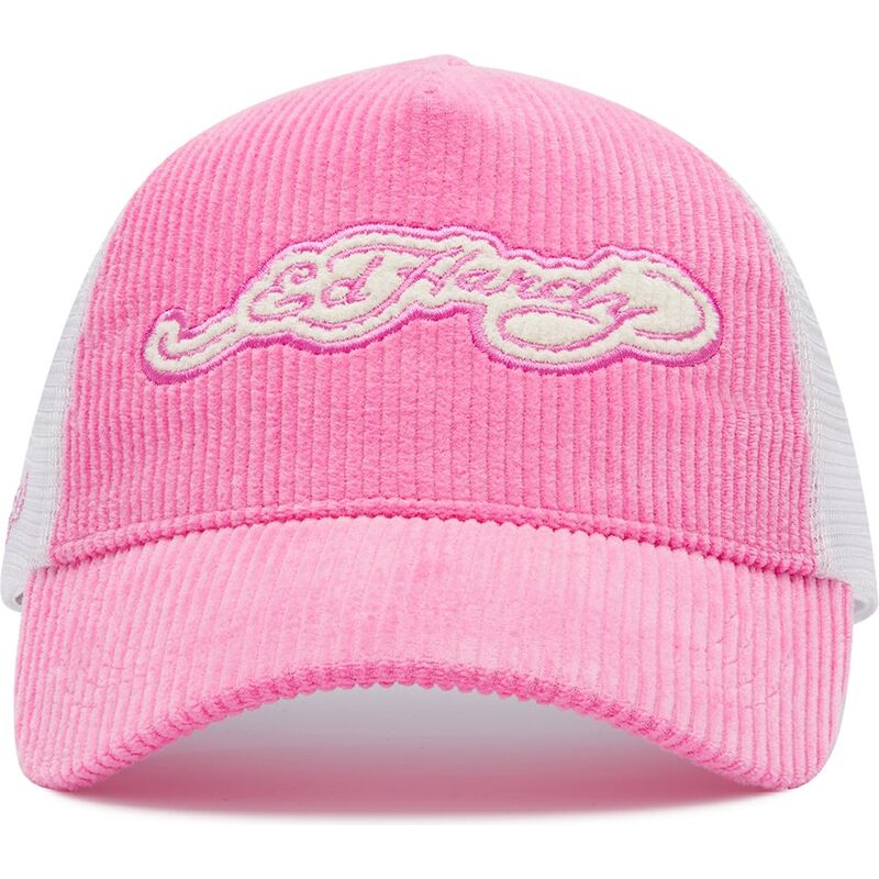 kapa-zaobljena-ruzicasta-snapback-embroidery-applique-cord-ed-hardy