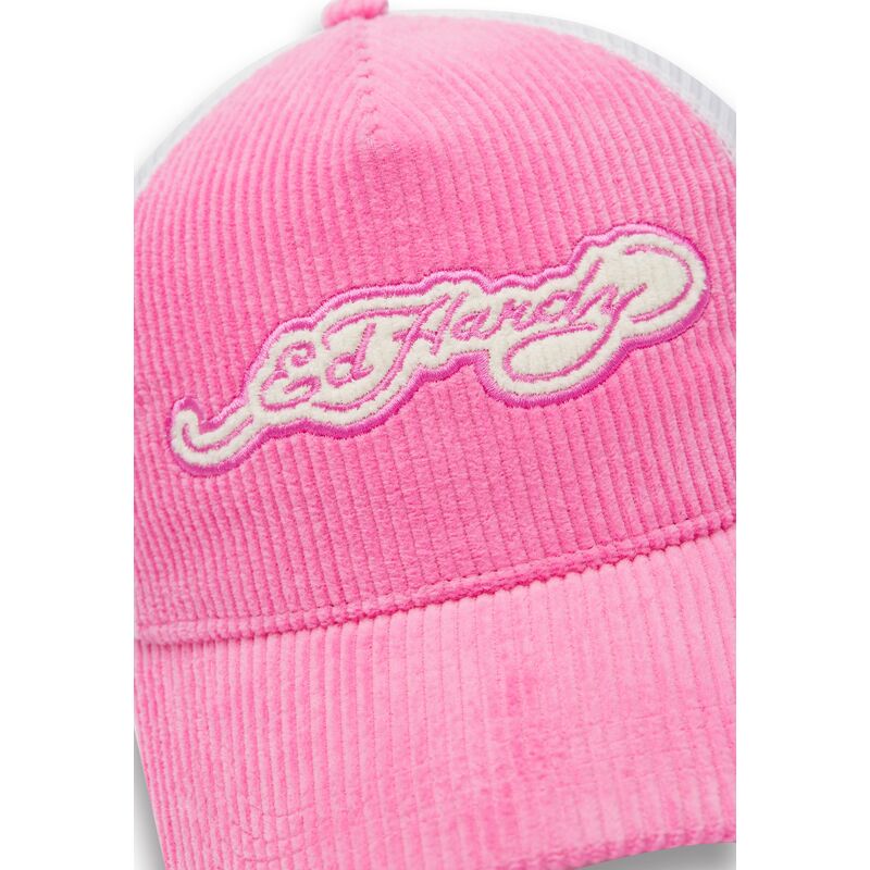 kapa-zaobljena-ruzicasta-snapback-embroidery-applique-cord-ed-hardy