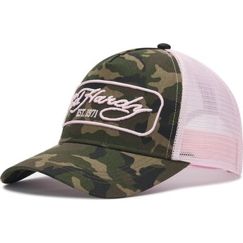 Kapa zaobljena maskirni snapback rosa 1971 Ed Hardy
