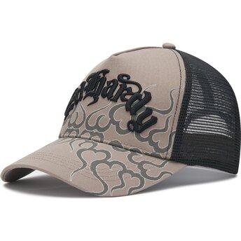Kapa zaobljena siva snapback Flaming Ed Hardy