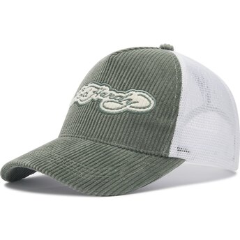 Kapa zaobljena zelena snapback Embroidery Applique Cord Ed Hardy