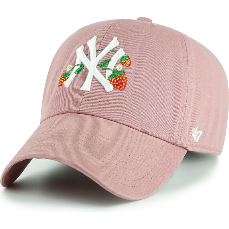 kapa-zaobljena-ruzicasta-podesiv-za-djecu-clean-up-icon-alt-strawberry-new-york-yankees-mlb-47-brand