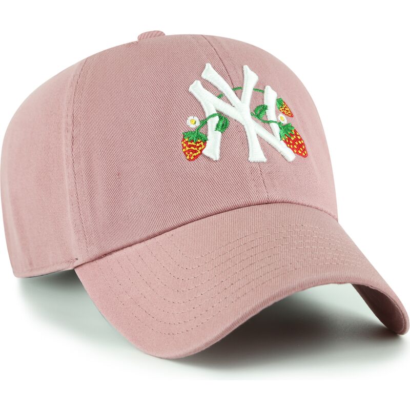 kapa-zaobljena-ruzicasta-podesiv-za-djecu-clean-up-icon-alt-strawberry-new-york-yankees-mlb-47-brand