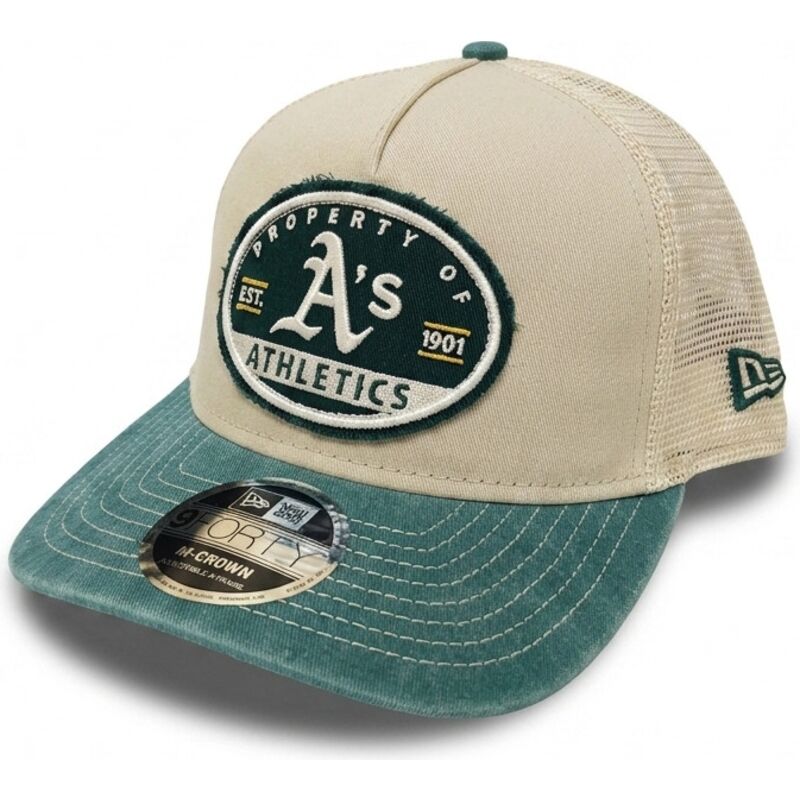 kapa-zaobljena-bez-snapback-9forty-m-crown-a-frame-fray-oakland-athletics-mlb-new-era