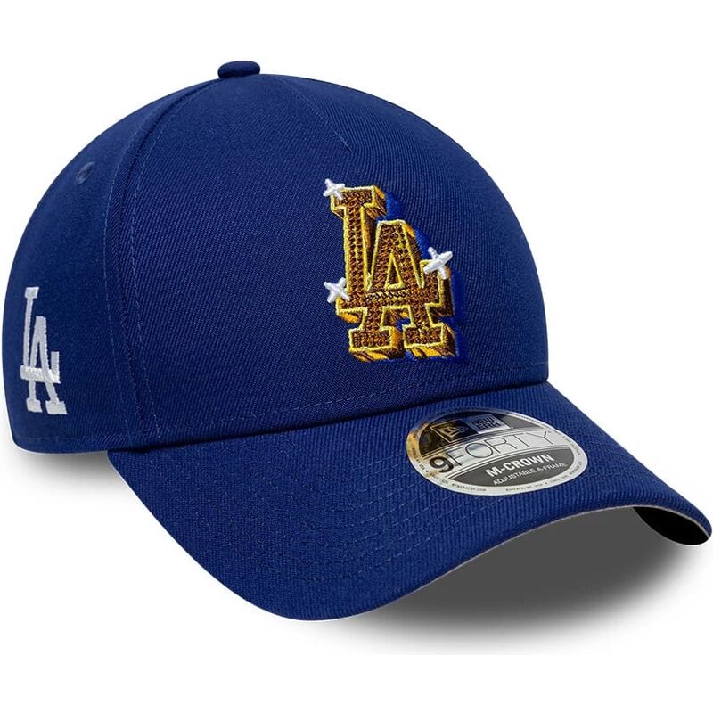 kapa-zaobljena-plava-snapback-9forty-m-crown-a-frame-emblem-los-angeles-dodgers-mlb-new-era