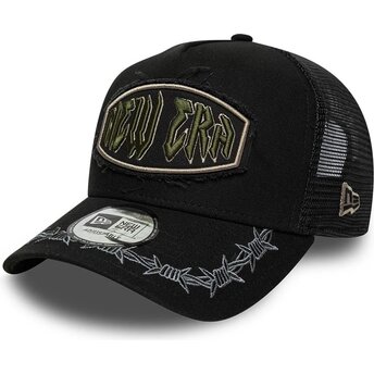 Kapa zaobljena crna snapback E Frame Distressed Patch New Era