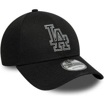 Kapa zaobljena crna podesiv 9FORTY Metallic Outline Los Angeles Dodgers MLB New Era