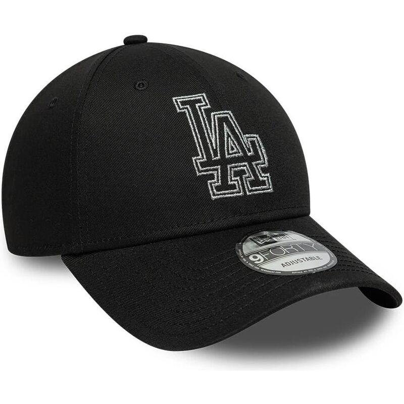 kapa-zaobljena-crna-podesiv-9forty-metallic-outline-los-angeles-dodgers-mlb-new-era