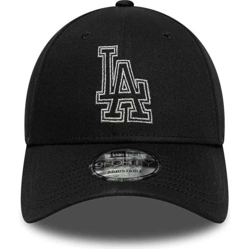 kapa-zaobljena-crna-podesiv-9forty-metallic-outline-los-angeles-dodgers-mlb-new-era